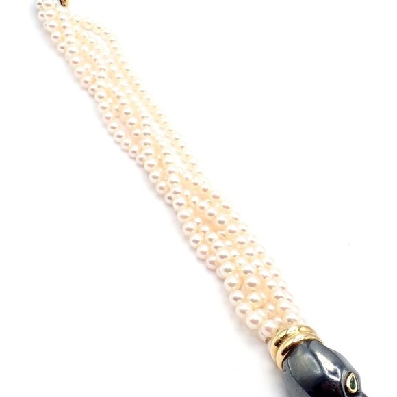 Panthere de Cartier Panther 18k Yellow Gold & Silverium Pearl Emerald Bracelet - Picture 14 of 14